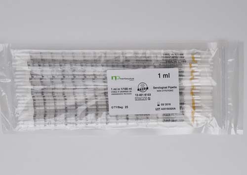 プラスチックピペット 1ml イエロー 滅菌済み