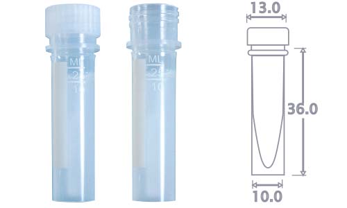 MSTサンプルストックチューブ 0.5ml 自立型 ナチュラル 目盛付