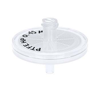 ABLUOシリンジフィルター 直径Φ25mm FLL/MLS PP透明ハウジング PTFE(親水性) 0.45μm