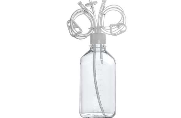 メディアボトル用クローズドステム 1000mL 2ポート 1/4"" ID, 3/8"" OD,60cm ヒートシールコネクター