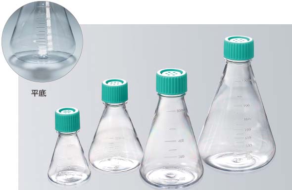 三角フラスコ 1000mL 平底 PC プラグシールキャップ