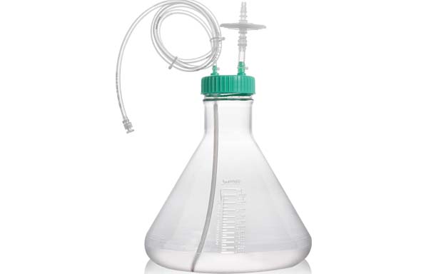三角フラスコ用クローズドシステム　3000mL  1/4”ID, 3/8”OD, 120cm　MPC（オス）コネクター