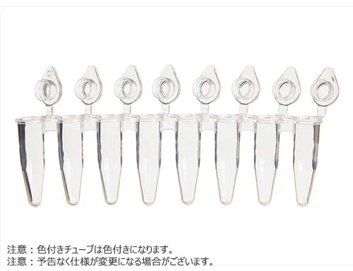 【OUTLET】8連PCRチューブ 0.2uL 個別キャップ付 フラットキャップ 青
