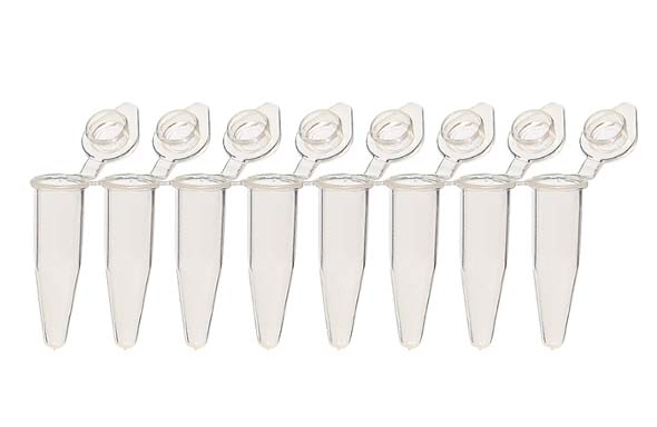 8連PCRチューブ フラットキャップ付 クリア