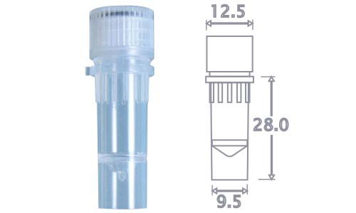 Tサンプルストックチューブ 0.5ml 自立型 ナチュラル 滅菌