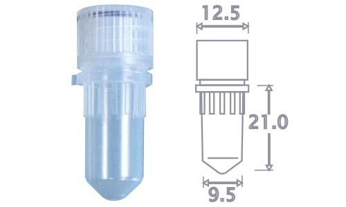 Tサンプルストックチューブ 0.5ml コニカル型 ナチュラル 滅菌
