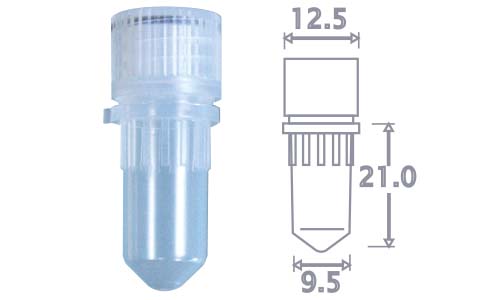 Tサンプルストックチューブ 0.5ml コニカル型 ナチュラル　滅菌