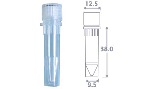 Tサンプルストックチューブ 1.5ml 自立型 ナチュラル 滅菌