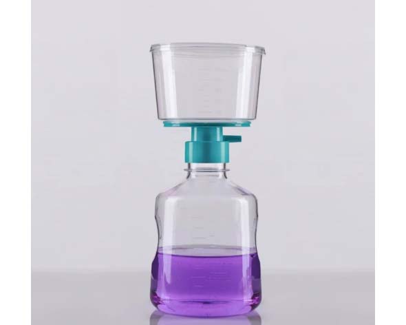 ボトルフィルトレーションシステム(ボトルトップ&ボトル)1000mL 0.10μm PVDFメンブレン 滅菌