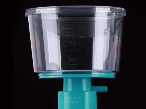 ボトルトップフィルター(フィルタトップのみ)1000mL 0.22μm PVDFメンブレン 滅菌