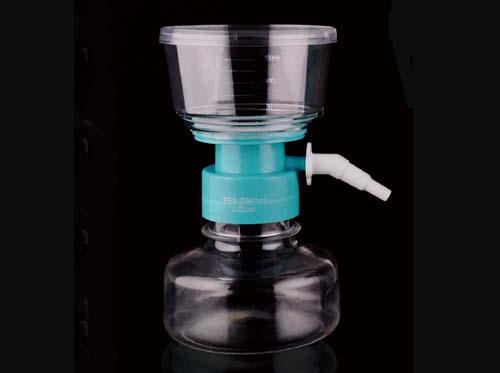 ボトルフィルトレーションシステム(ボトルトップ&ボトル)150mL 0.22 μm PESメンブレン 滅菌