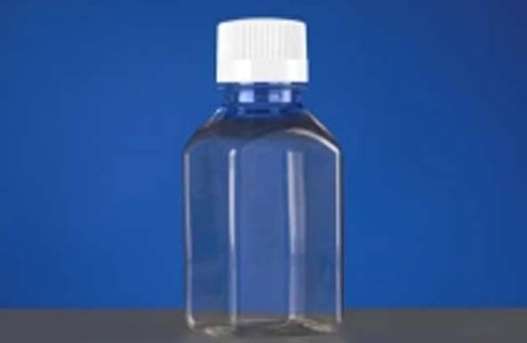 角形保存ボトル 250mL PETG トレー入 滅菌
