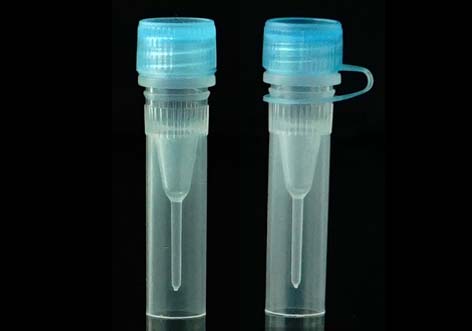 0.5 mL Self-Standing Vials, Blue, External Thread,  Hinged Cap with Sealing Ring