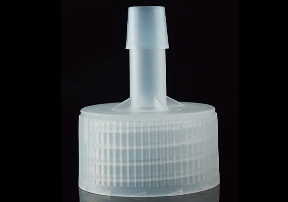 Adaptor Cap Wide Mouth to 3/8  (9.5 mm) ID Hose for BioFactories, PP, White, Individually Wrapped, Sterile, 1/pk, 10/cs