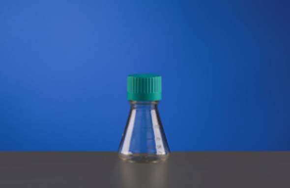 三角フラスコ 125ml 平底 PC プラグシールキャップ 個装滅菌
