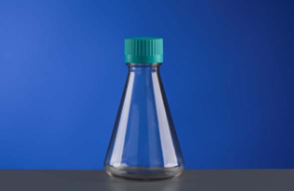 500 mL Erlenmeyer Flask, Seal Cap,PC Bottle, HDPE Cap, Sterile, 1/pk, 12/cs