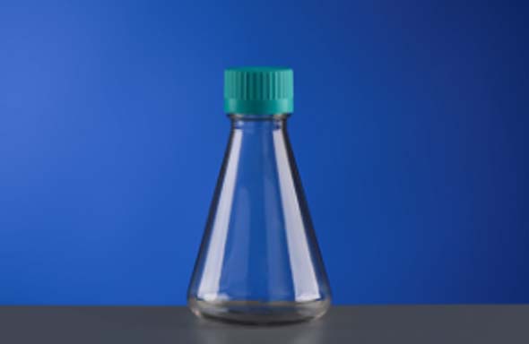 三角フラスコ 500ml　平底　PC プラグシールキャップ　個装滅菌