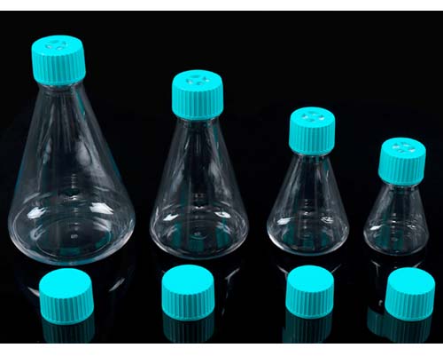 三角フラスコ 1000ml PETG プラグシールキャップ　滅菌