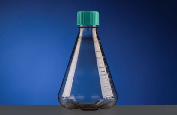 三角フラスコ 1000ml バッフル PC プラグシールキャップ 個装滅菌