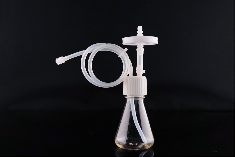 1000mL 三角フラスコ用トランスファーキャップ 1/8 チューブ付