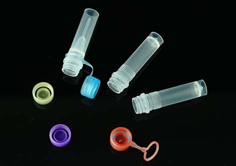 0.5 mL Self-Standing Vials, Blue, External Thread, with Sealing Ring