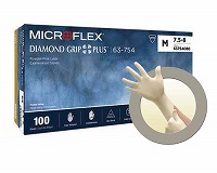 手袋 ラテックスグローブ パウダーフリー DIAMONDGRIP PLUS M