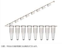 【OUTLET】8連PCRチューブ & 8連チューブキャップ フラットタイプ ヒンジ付 クリア