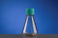 250mL Erlenmeyer Flask, Seal Cap, with Baffles, PC Bottle, HDPE Cap, Sterile, 1/pk, 12/cs