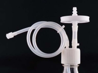 Transfer Cap for 250mL Erlenmeyer Flask having a 1/8 Tube with male Luer connector with a female Luer sealing cap
