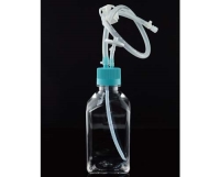 1L PETG Square Storage Bottle, Bio-directional Transfer Cap with TPE Tube (60cm  1/8 inch ID 1/4 inch OD), Male CPC Connector with Female Sealing Cap, Vent Filter (0.22 μm  Φ24mm), Sterile, 1/pk, 10/cs