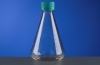三角フラスコ 1000ml　平底　PC プラグシールキャップ　個装滅菌